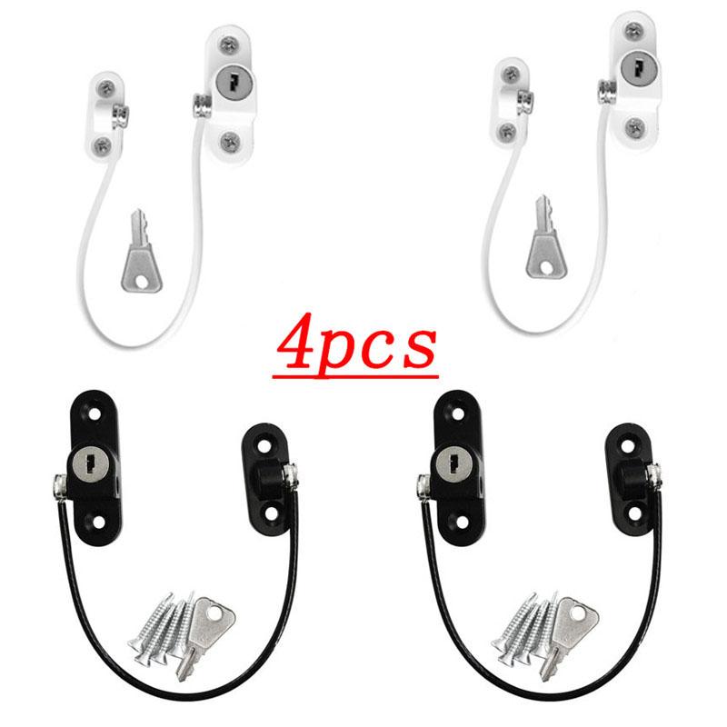 4 Cửa Sổ Khóa Chặn Trẻ Em Bảo Vệ Khóa Thép Không Gỉ Limiter An Toàn Cho Bé Sơ Sinh An Ninh Con Chống Cửa Sổ Ổ Khóa
