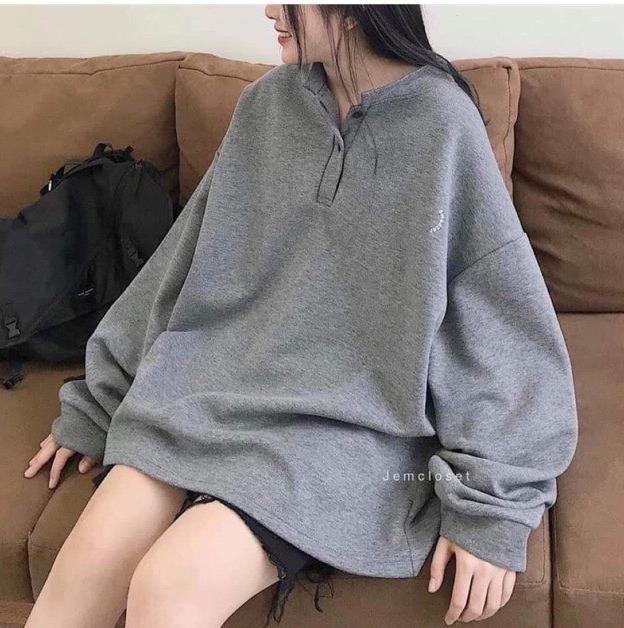 Áo khoác hoodie cúc cổ nam nữ trơn chất nỉ ngoại cao cấp mang phong cách hàn quốc T3