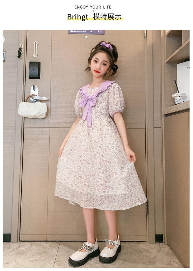 TOBE1SHOP đầm trẻ em mùa hè cô gái phong cách bowknot váy 2023 váy công chúa vừa bé đầm hoa đầm
