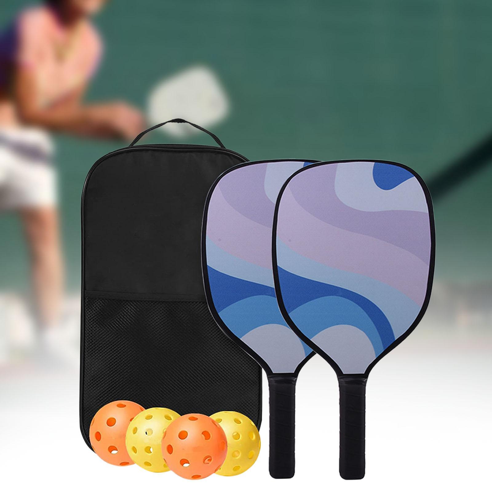 Pickleball Paddles Sets, Anti Slip Sweat Absorbing Comfort Grip, Pickleball Set of 2 with 4 Balls and 1 Bag
