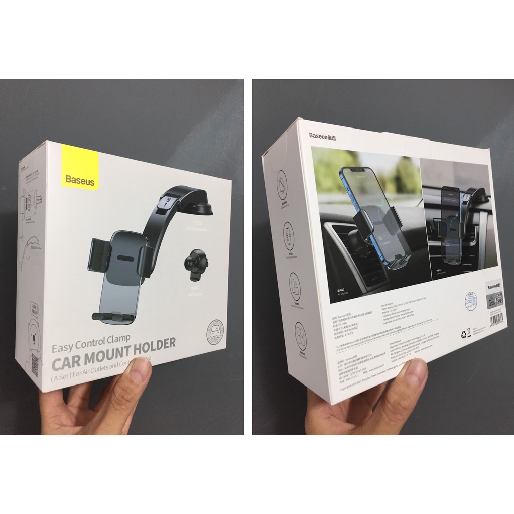 Bộ giá đỡ điện thoại gắn cửa gió và taplo trên ô-tô Baseus Easy Control Clamp for Air outlets and center console - Hàng chính hãng