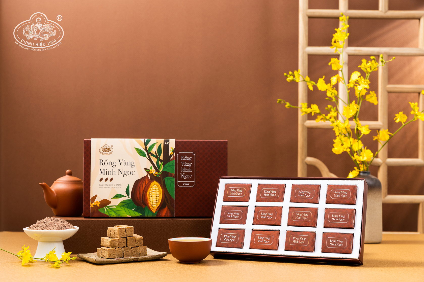 Bánh Đậu Xanh Rồng Vàng Minh Ngọc A27 Cacao