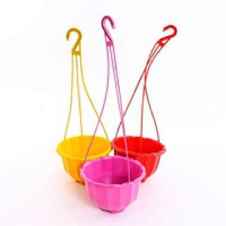 10 chậu nhựa treo - 10 chậu trồng hoa có móc treo hình bí ngô - Size 22 x16 cm