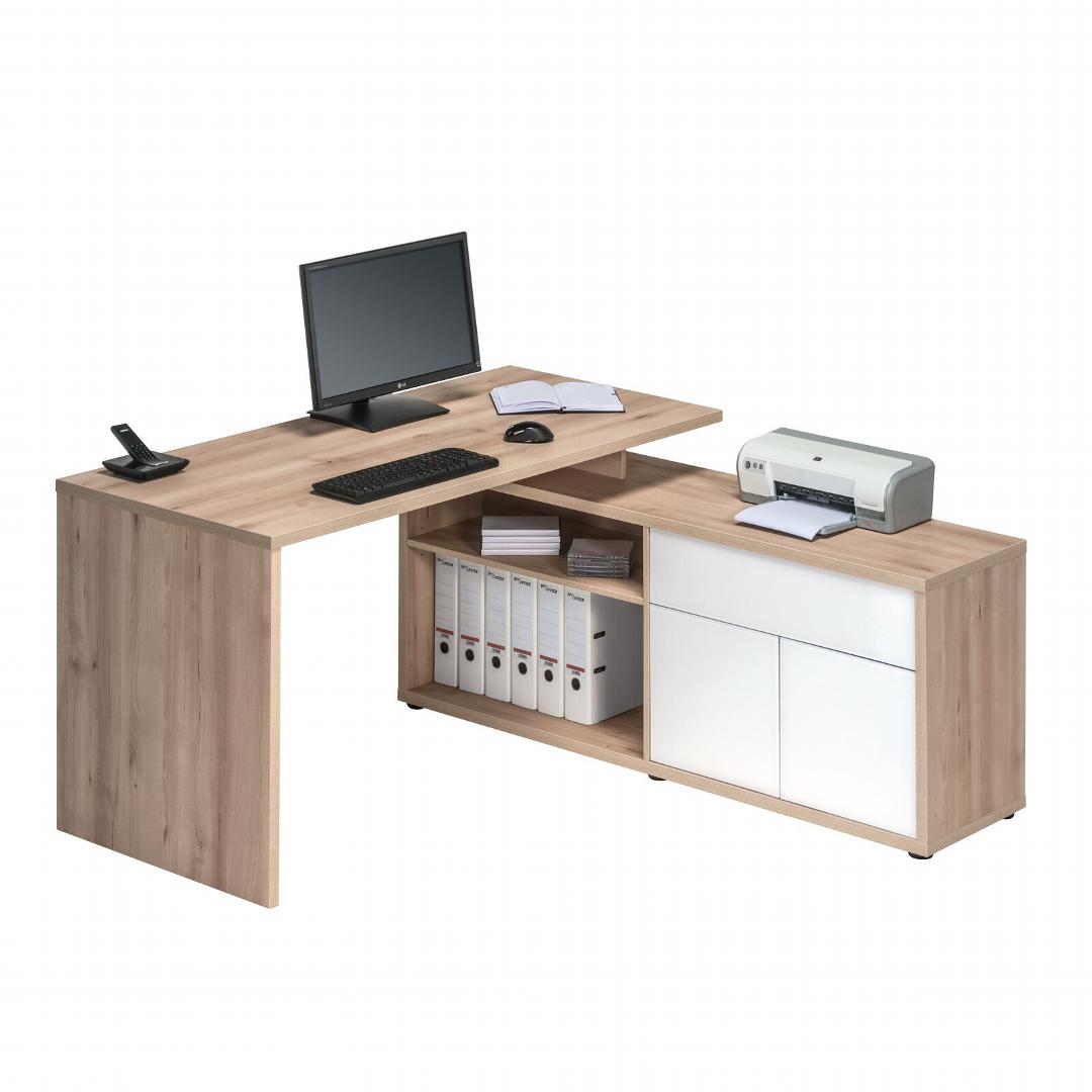 Bàn máy tính chữ L kết hợp tủ lưu trữ  SMLIFE Dagen