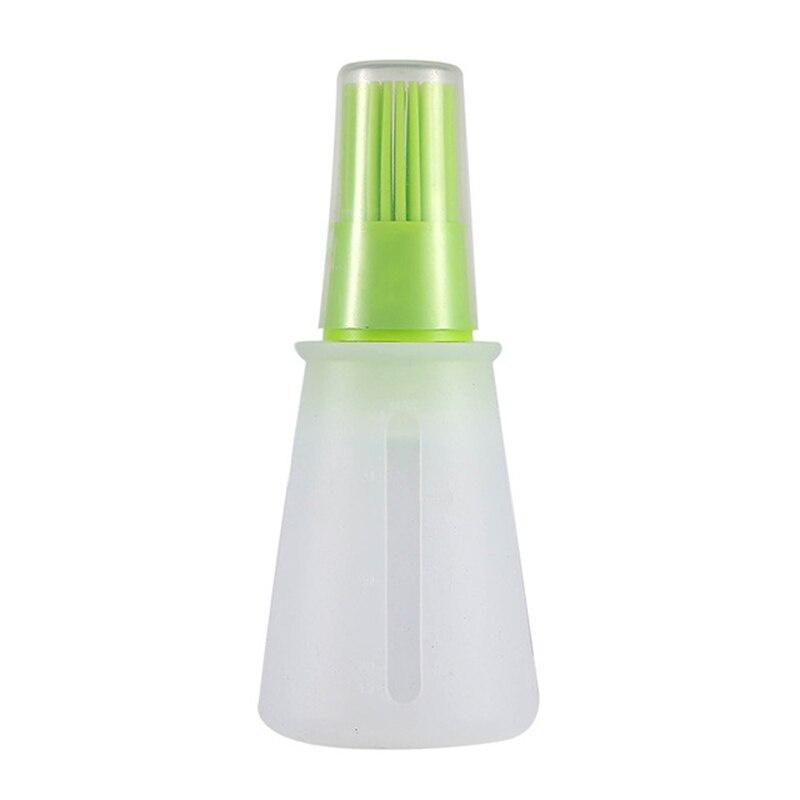 1Pc Portable Silicone Oil Bottle With Brush Grill Oil Brushes With Cover Liquid Oil Pastry Kitchen Bake BBQ Brush Kitchen Tools