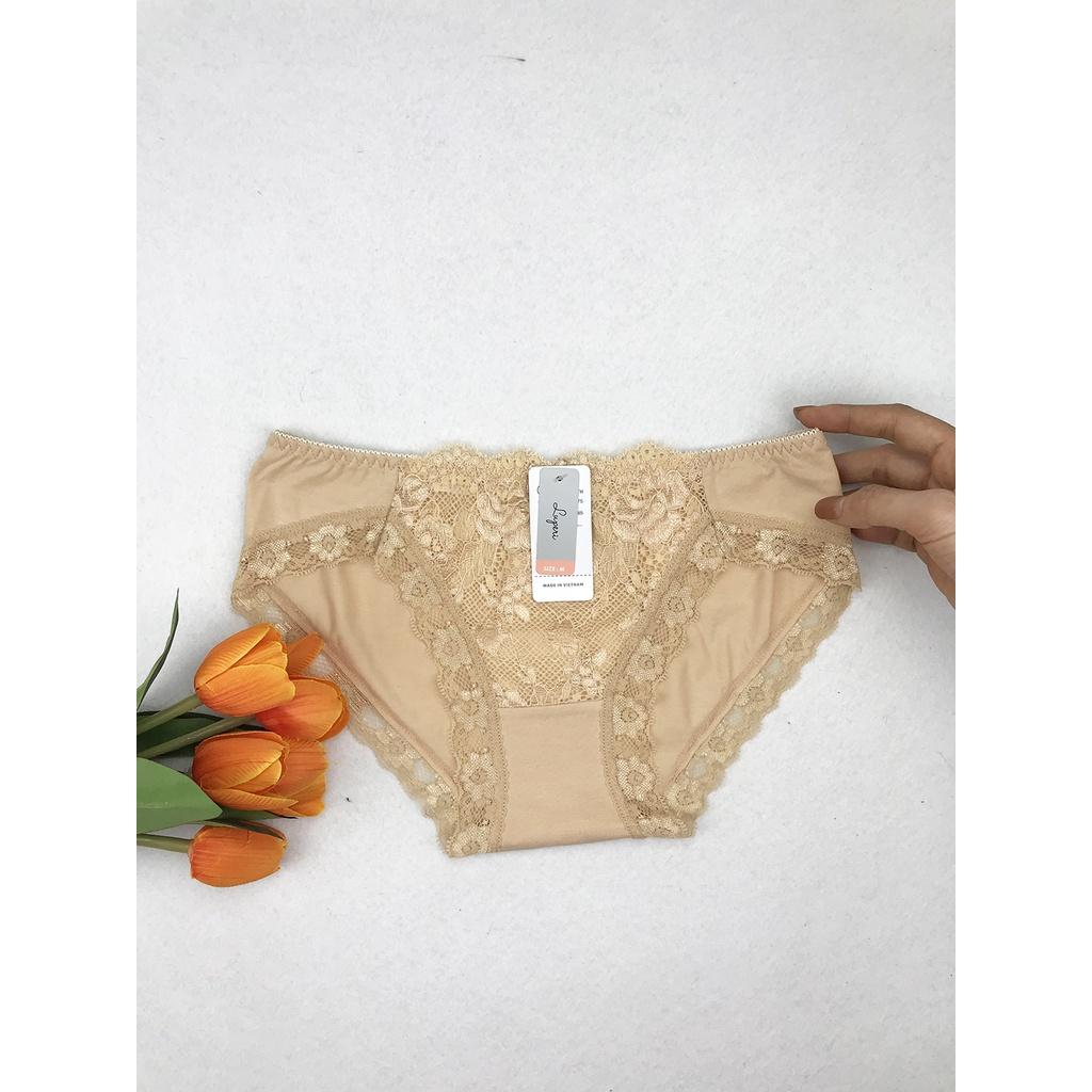 Quần Lót Nữ Cotton Phối Ren Cạp Vừa LUPERI SP728 Dáng Bikini Thiết Kế Không Lằn Mông Kháng Khuẩn Khử Mùi Tốt
