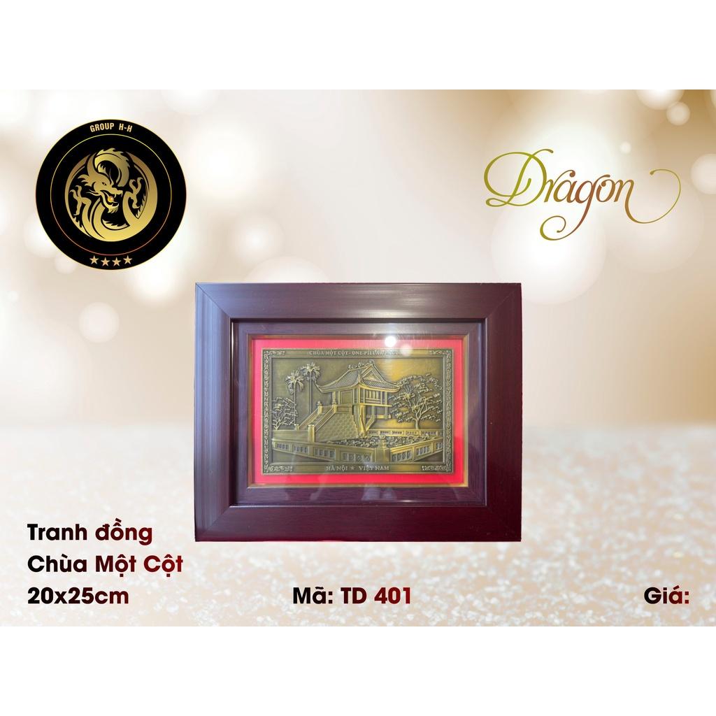 Tranh Đồng Chùa 1 Cột & Khuê Văn Các 20x25cm