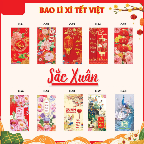 Bao Lì Xì 2023 Set 10 cái - Sắc Xuân