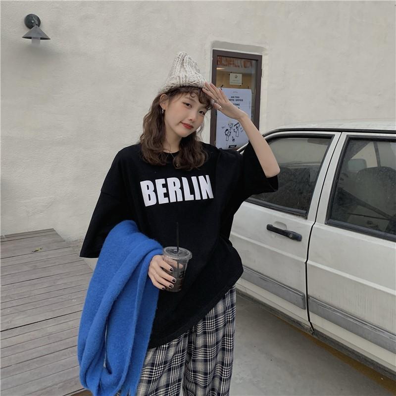 Áo cotton nam nữ unisex phông tay lỡ ulzzang thun đen cotton oversize form rộng in hình cool ngầu  BERLIN