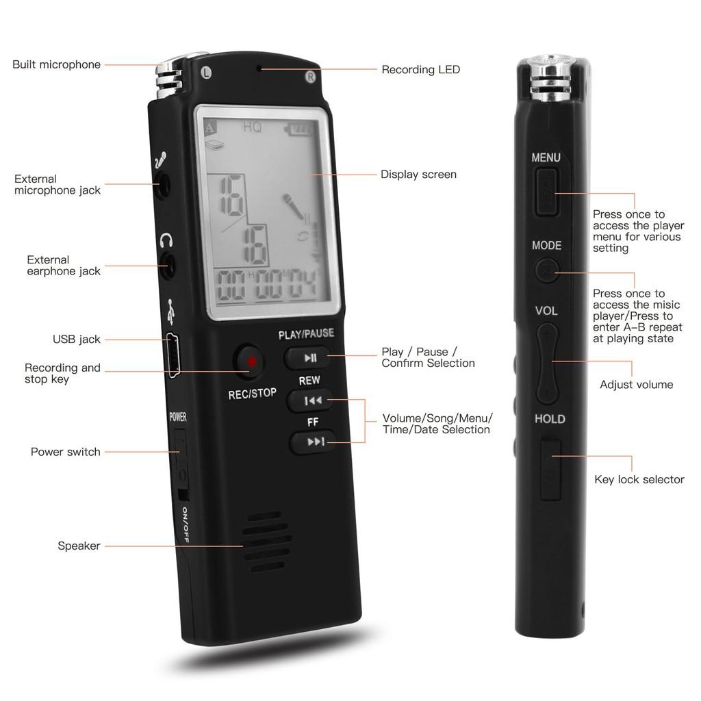 Máy ghi âm kỹ thuật số, Máy ghi âm, Digital Voice Recorder 8Gb