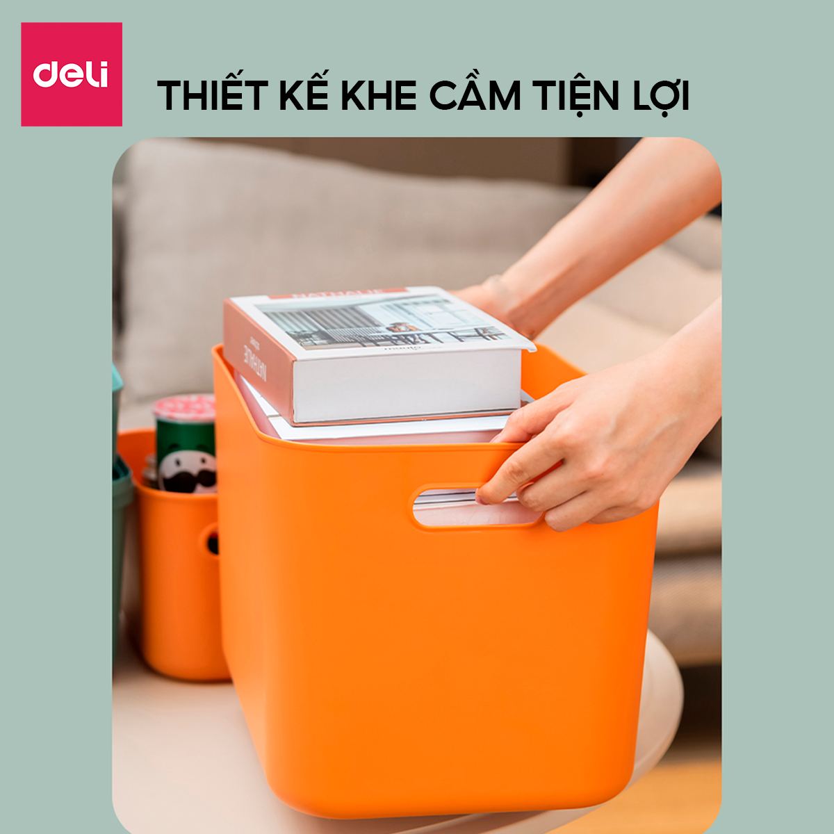 Hộp Nhựa Đựng Đồ Đa Năng Có Nắp Đậy Cao Cấp Nhiều Màu Deli - Đựng Sách Vở Đồ Cá Nhân Mỹ Phẩm Quần Áo Chăn Ga Gối Đồ Chơi Cho Bé - Nhiều Size Kích Cỡ Lớn Nhỏ Có Tay Cầm Phong Cách Nhật Bản Đơn Giản Tiện Dụng