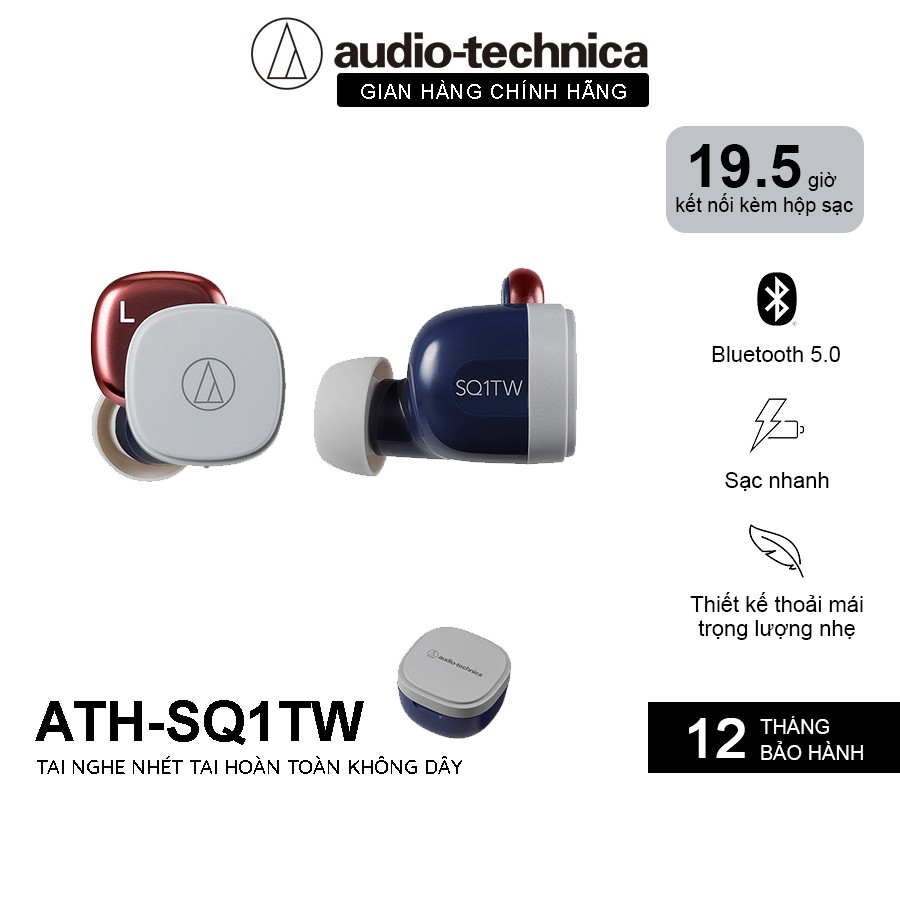 Tai nghe True-Wireless Earbuds Audio-Technica ATH-SQ1TW - HÀNG CHÍNH HÃNG