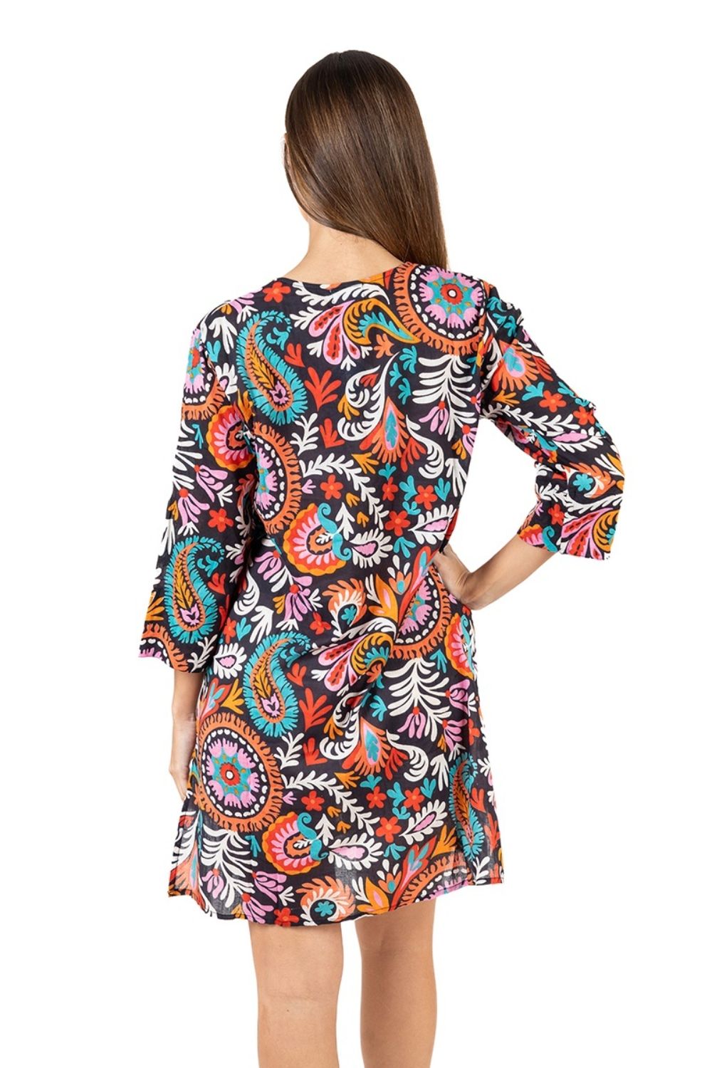 Đầm Xẻ Tà Kết Cườm Cotton Isla Bonita
