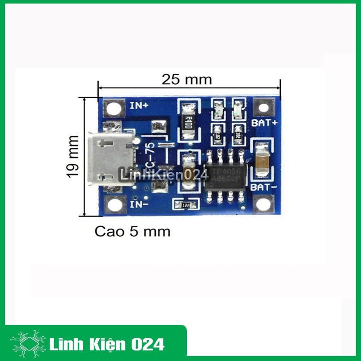 MODULE Sạc Pin TP4056 1A Micro Type-C - IC Bảo Vệ Quá Dòng - Quá Áp