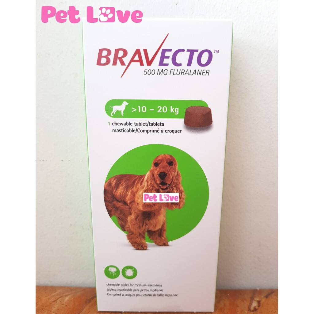 Bravecto diệt ghẻ, ve rận, bọ chét (chó 10 - 20kg)