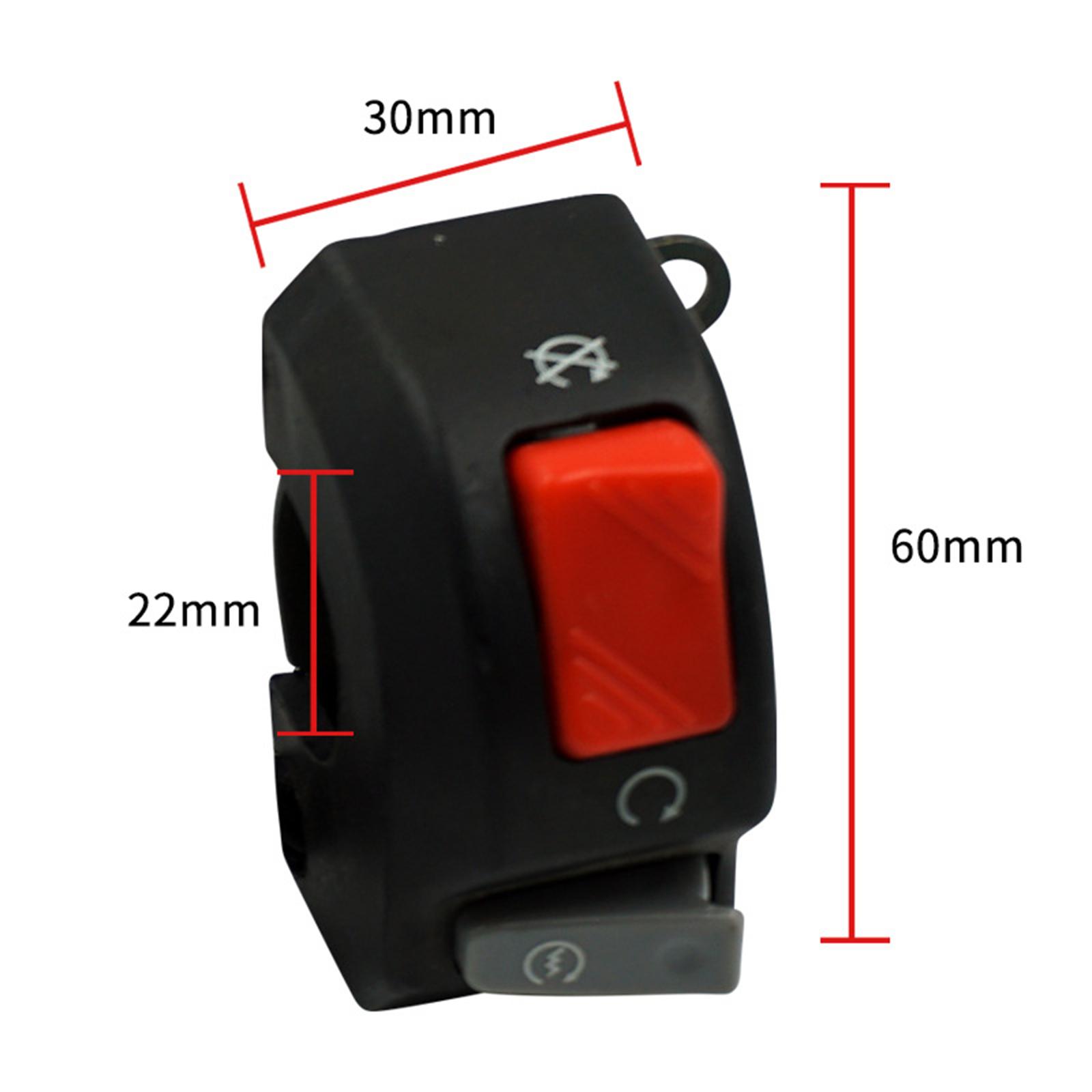 22mm Motorcycle Engine Stop Start Switch ON OFF Button for ATV Scooter Quad
