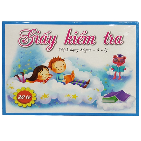 Bộ 2 Hộp Giấy Kiểm Tra 5 Ô Ly (20 Tờ/Hộp) - Mẫu 1