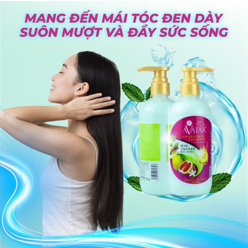 Dầu gội thảo mộc AVATAR chiết xuất Bưởi &amp; Hà thủ ô ngăn ngừa bạc sớm kích thích mọc tóc