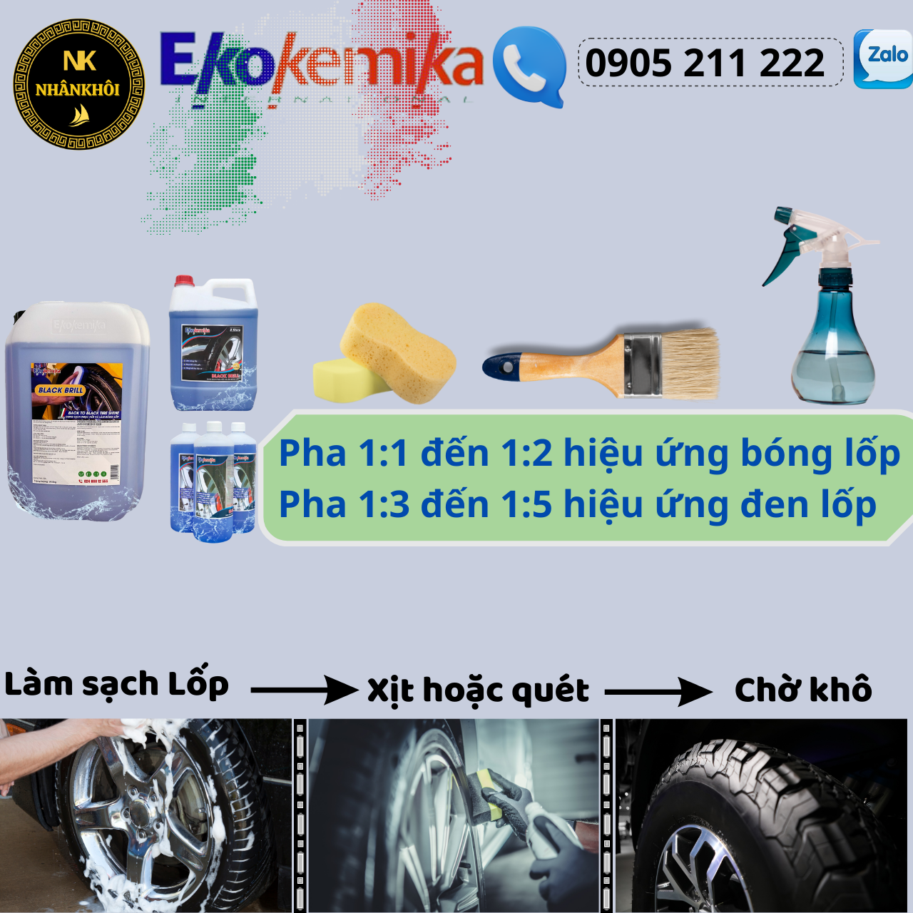 Black Brill - 1 lít - Dung dịch dưỡng và làm đen bóng lốp - Ekokemika