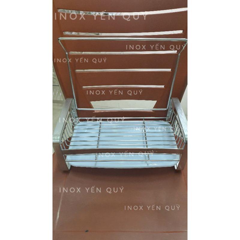 INOX304 KỆ LỚN ĐỂ CHAI RỬA CHÉN CÓ THANH VẮT KHĂN