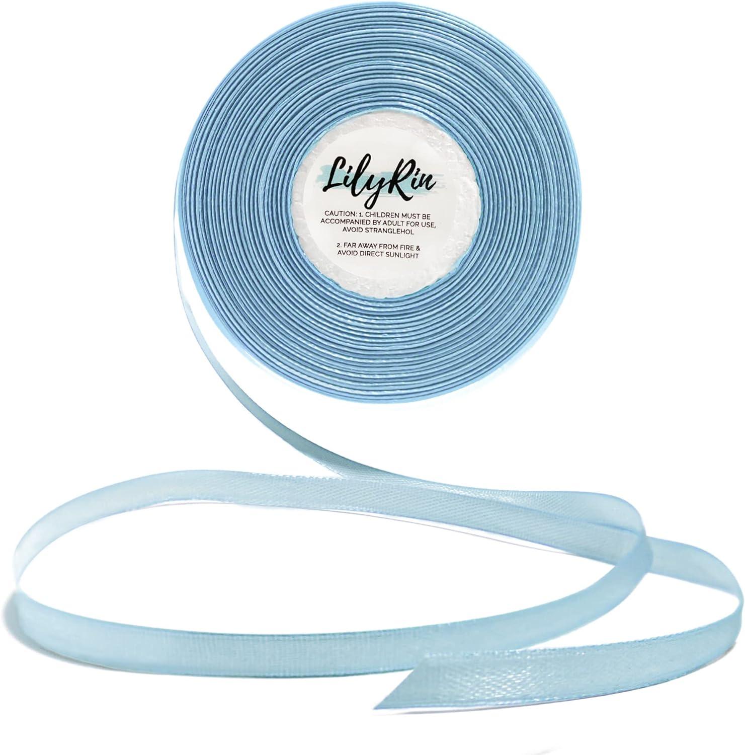 Sky Blue Ribbon 100 yard Satin Roll hoàn hảo cho nghệ thuật đám cưới, vòng hoa và sinh nhật gói