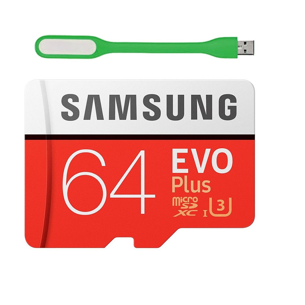 Thẻ Nhớ Micro SD Samsung Evo Plus 64GB U3 Class 10 - 100MB/s (Kèm Adapter) - Hàng Chính Hãng + Tặng Đèn Led