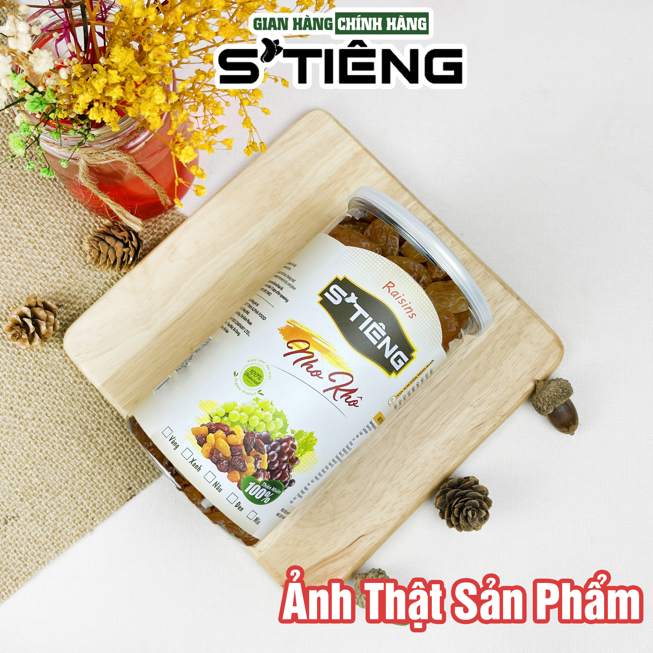 500Gr Nho Vàng Không Đường STIÊNG Chuẩn Vị