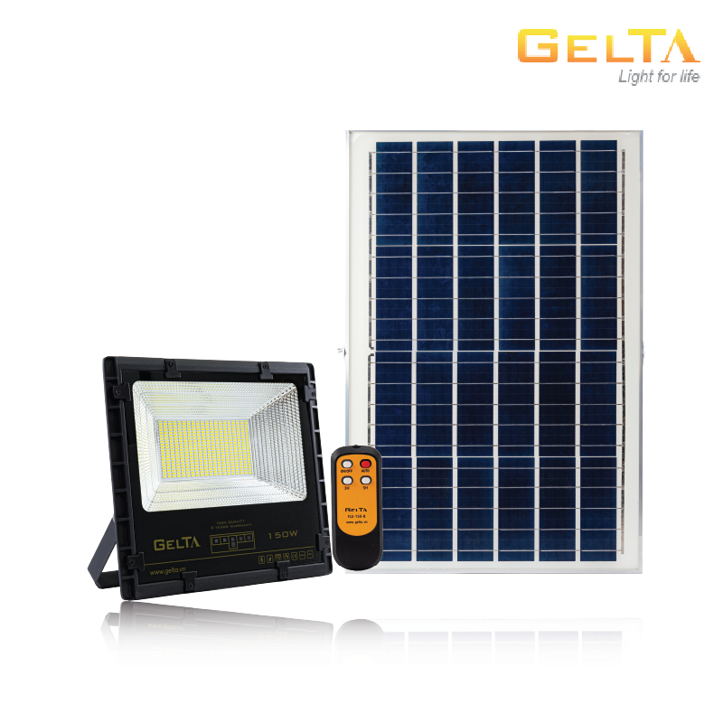 Đèn led pha năng lượng mặt trời Gelta FLE150B
