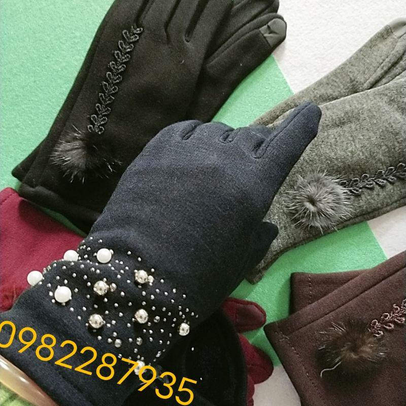 Găng tay nữ cảm ứng lót nỉ siêu ấm mùa đông