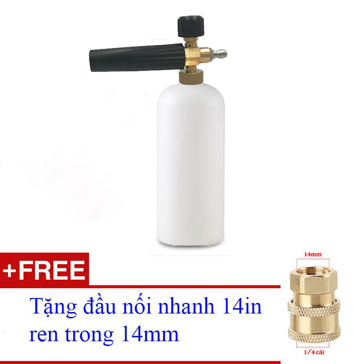 Bình tạo bọt tuyết 1 lít tặng khớp nối nhanh gắn vòi phun xịt rửa của máy rửa xe công suất cao C0004-1