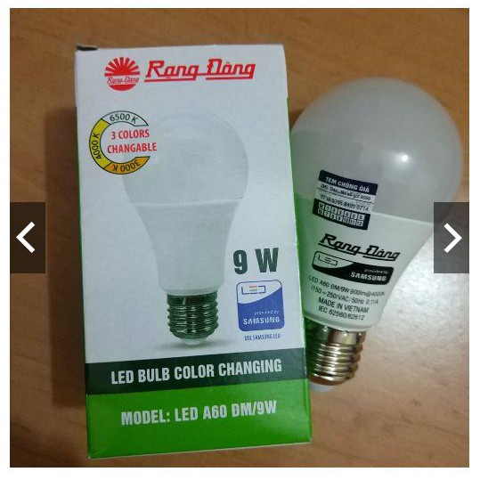 Bóng Đèn LED Bulb Đổi Màu 9W Rạng Đông Model: LED A60 ĐM/9W