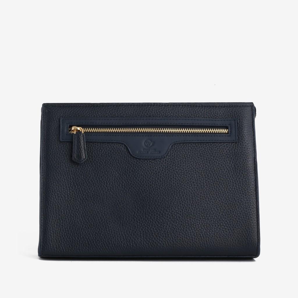 Ví Cầm Tay Nam Clutch Có Quai Cầm Da Bò Cao Cấp Màu Nâu, Màu Xanh Navy WT Leather 070081101, 070081107