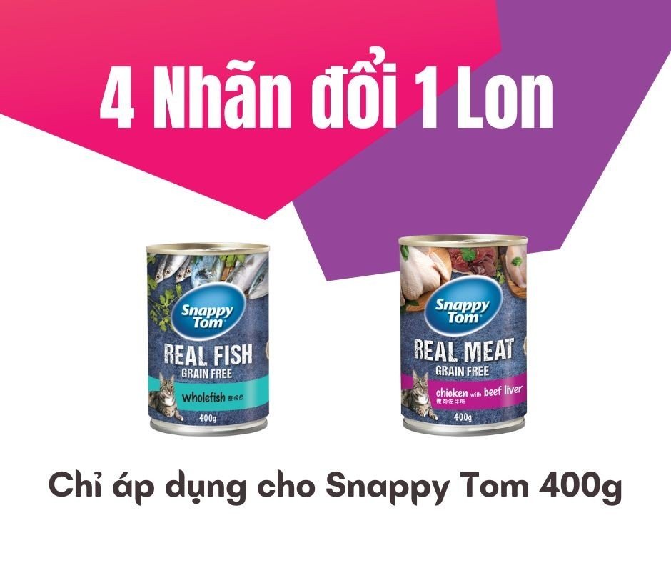 Pate Snappy Tom Real Fish - Pate Cho Mèo Mọi Lứa Tuổi Lon 400g