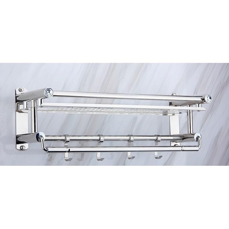 Giá inox SUS304 kệ treo đồ nhà tắm, kệ dính tường chịu lực kèm bộ vít nở lắp đặt