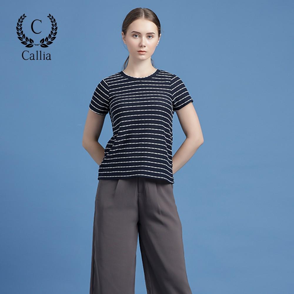 Áo thun cổ tròn nữ Callia Taiti tay ngắn