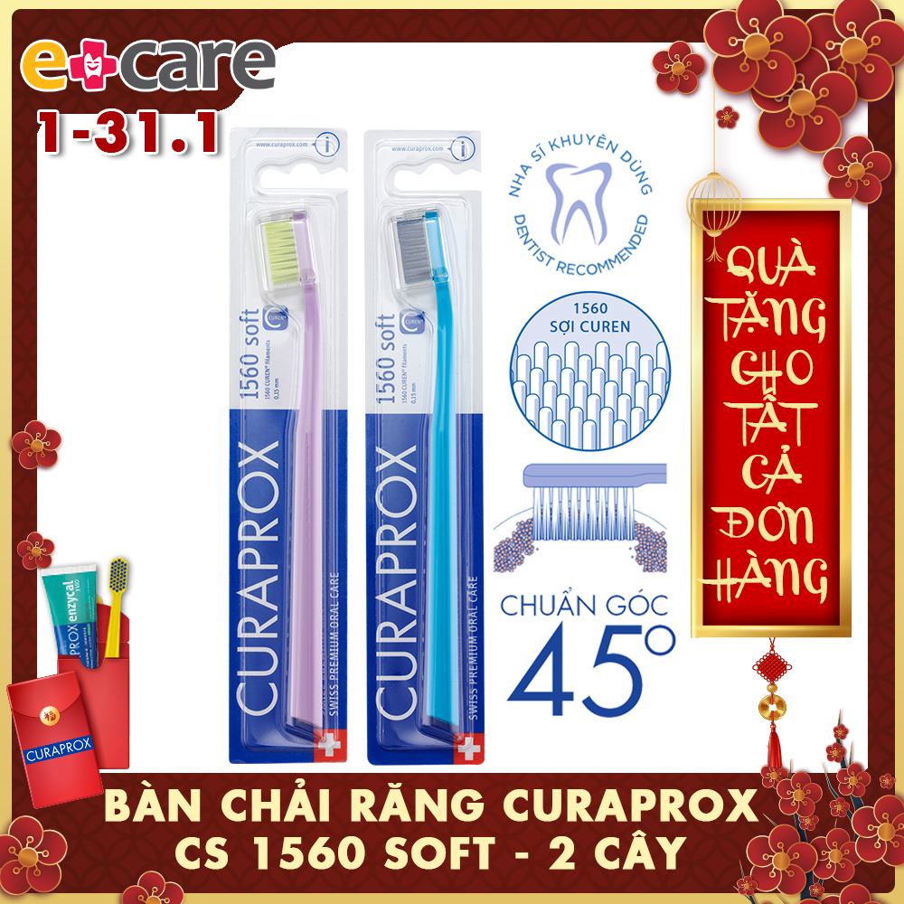 Combo 2 bàn chải răng siêu mềm CURAPROX CS 1560 Soft