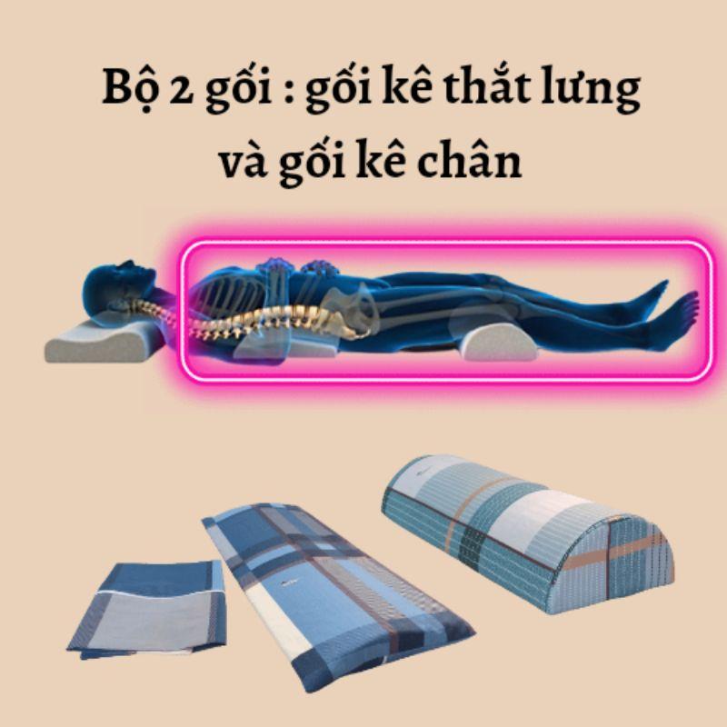 (Bộ 2) Gối kê thắt lưng và gối kê chân bán nguyệt.Gối kê hỗ trợ thoát vị đĩa đệm, thoái hoá cột sống, đau mỏi lưng