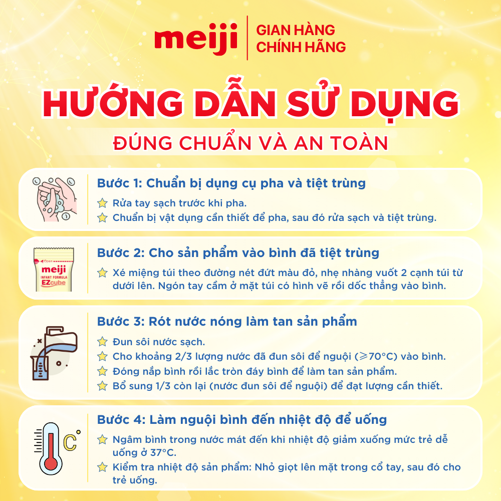 Sản Phẩm Dinh Dưỡng Công Thức Meiji Infant Formula EZcube - Nhập khẩu chính hãng (108g)