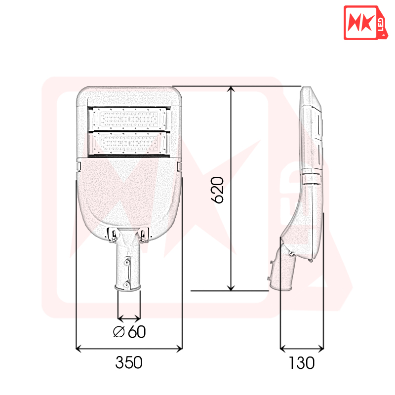 HKLED - Đèn đường phố OEM Philips Module M2 Driver DONE công suất 100W - DDM02M100