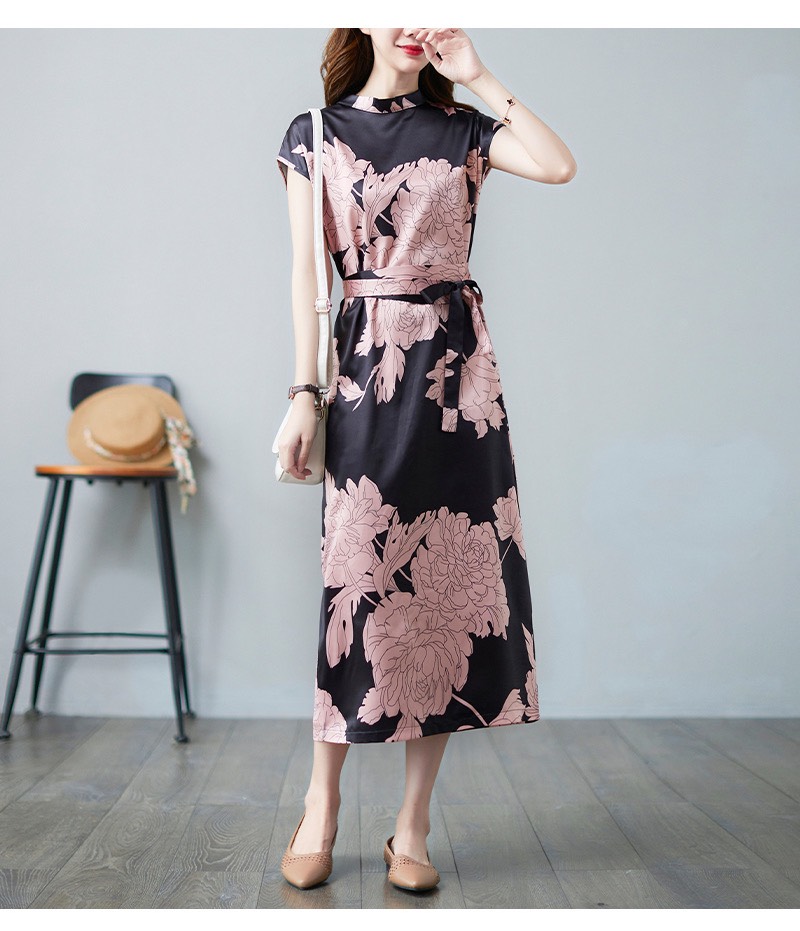 ĐẦM SUÔNG LỤA HỌA TIẾT CAO CẤP