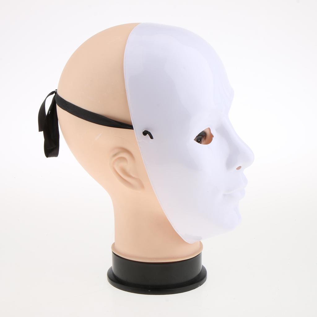 Pack of 2pcs Novelty Fun Unpainted Blank Mask White Full Face Mask Masquerade Drama Costume Masks DIY Accessories