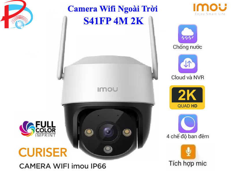 CAMERA WIFI IMOU CRUISER SE IPC-S41FP 4M 2K XOAY ĐỘ, TÍCH HỢP ĐÈN CHIẾU SÁNG, CÓ MÀU BAN ĐÊM - HÀNG CHÍNH HÃNG