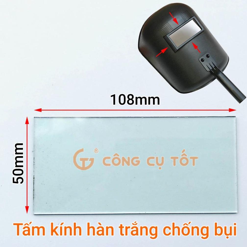 Miếng kính hàn 50x108x2mm chống bụi lắp vào mo hàn