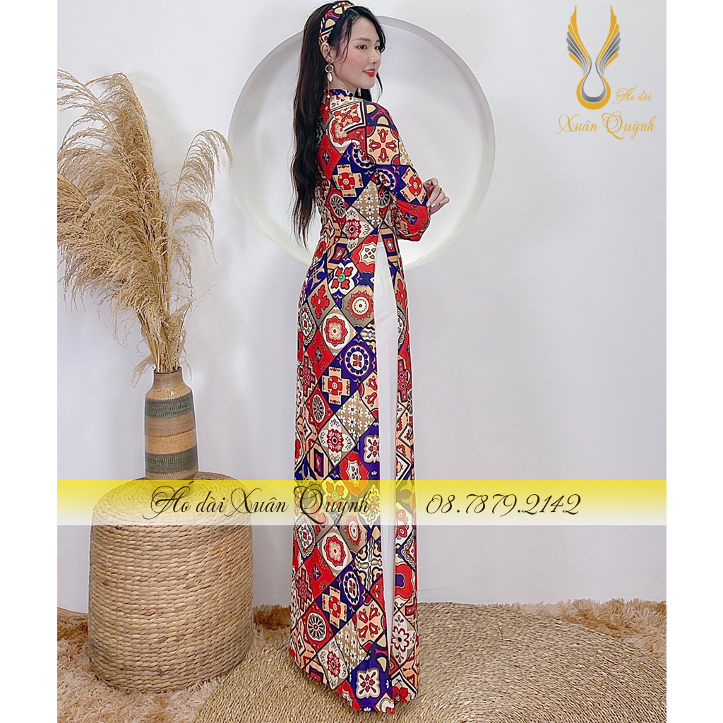 Áo Dài Cô Ba Sài Gòn Retro Duyên Dáng, Sang Trọng, Thanh Lịch Lụa Habutai Cao Cấp K75