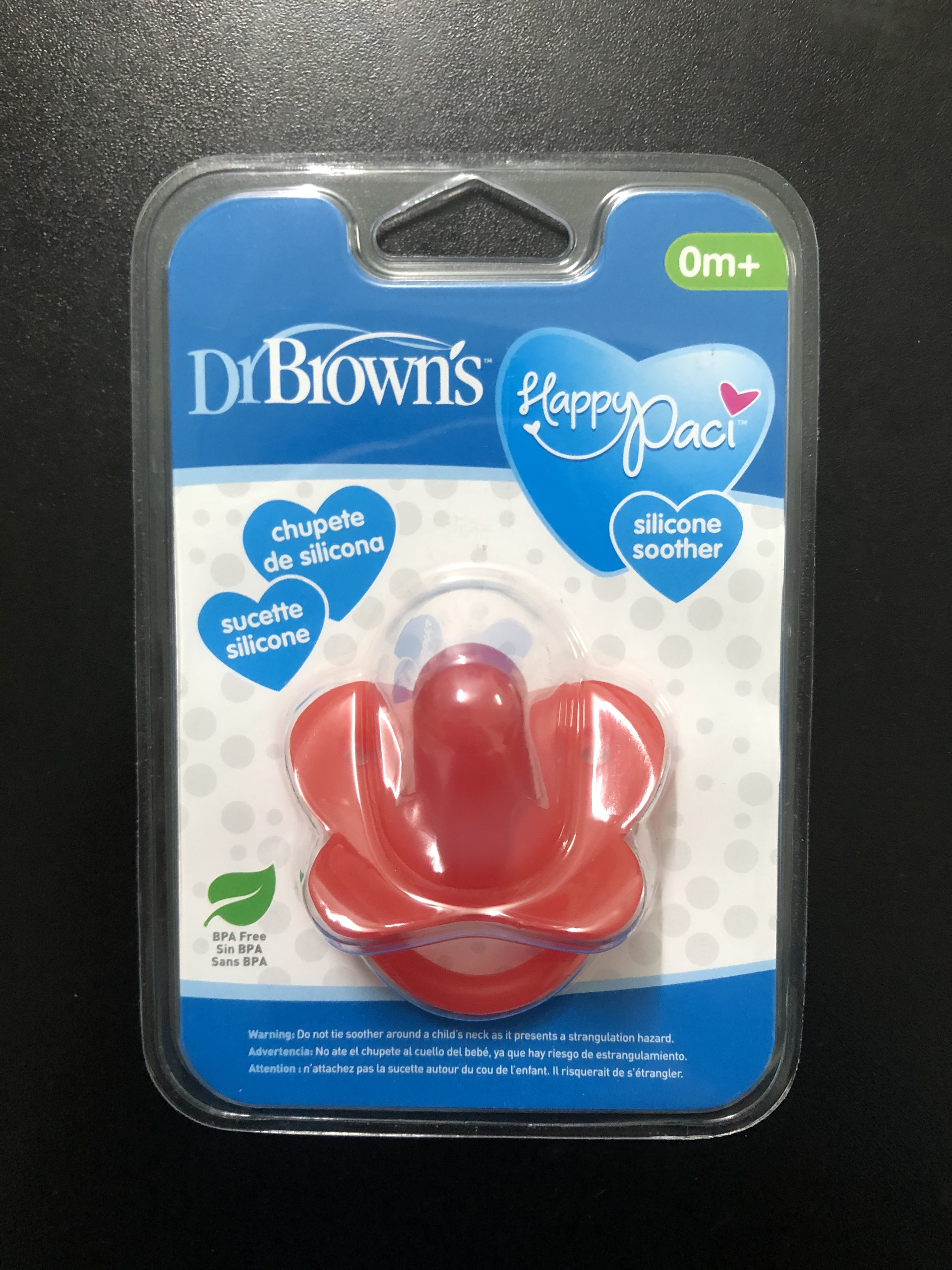 [ PS11007 ] Ty ngậm Dr Brown's siêu mềm đầu tròn Happy Paci, 100% silicone ( 0m+)