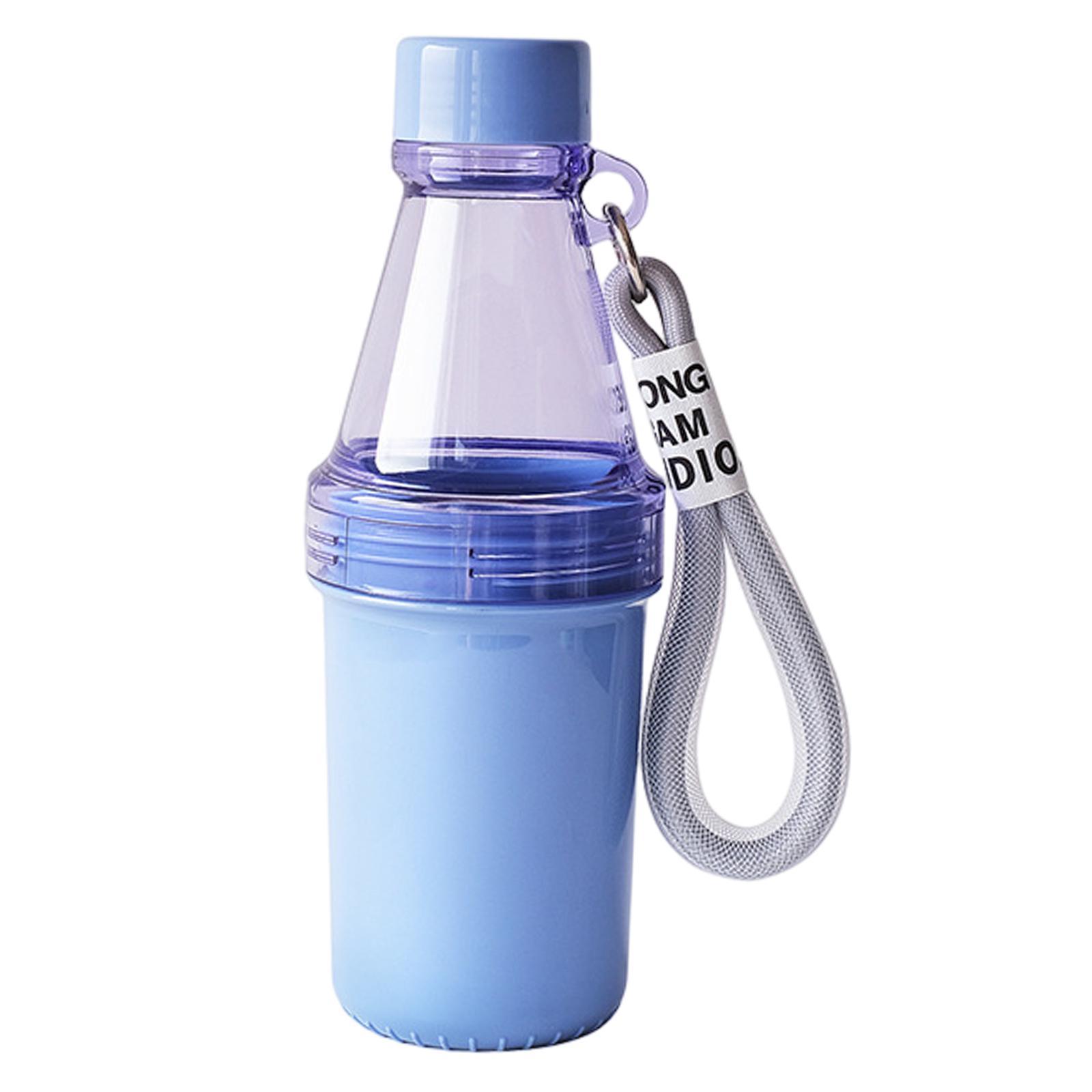 Cold Water Bottle, Sports Bottles, Double Section Cup Drinkware with Sticker with Rope Water Kettle for Girls Boys Cycling Camping Gym