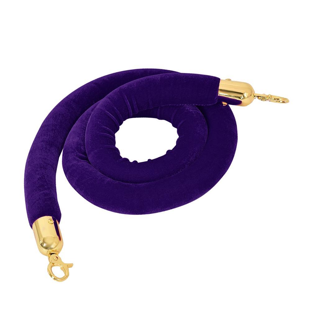 2x Velvet Stanchion Rope with Hooks, Velvet Ropes Crowd Control Stanchion Post Queue Line Barrier Velvet Hanging Ropes for Movie Theater, Museum, Hote
