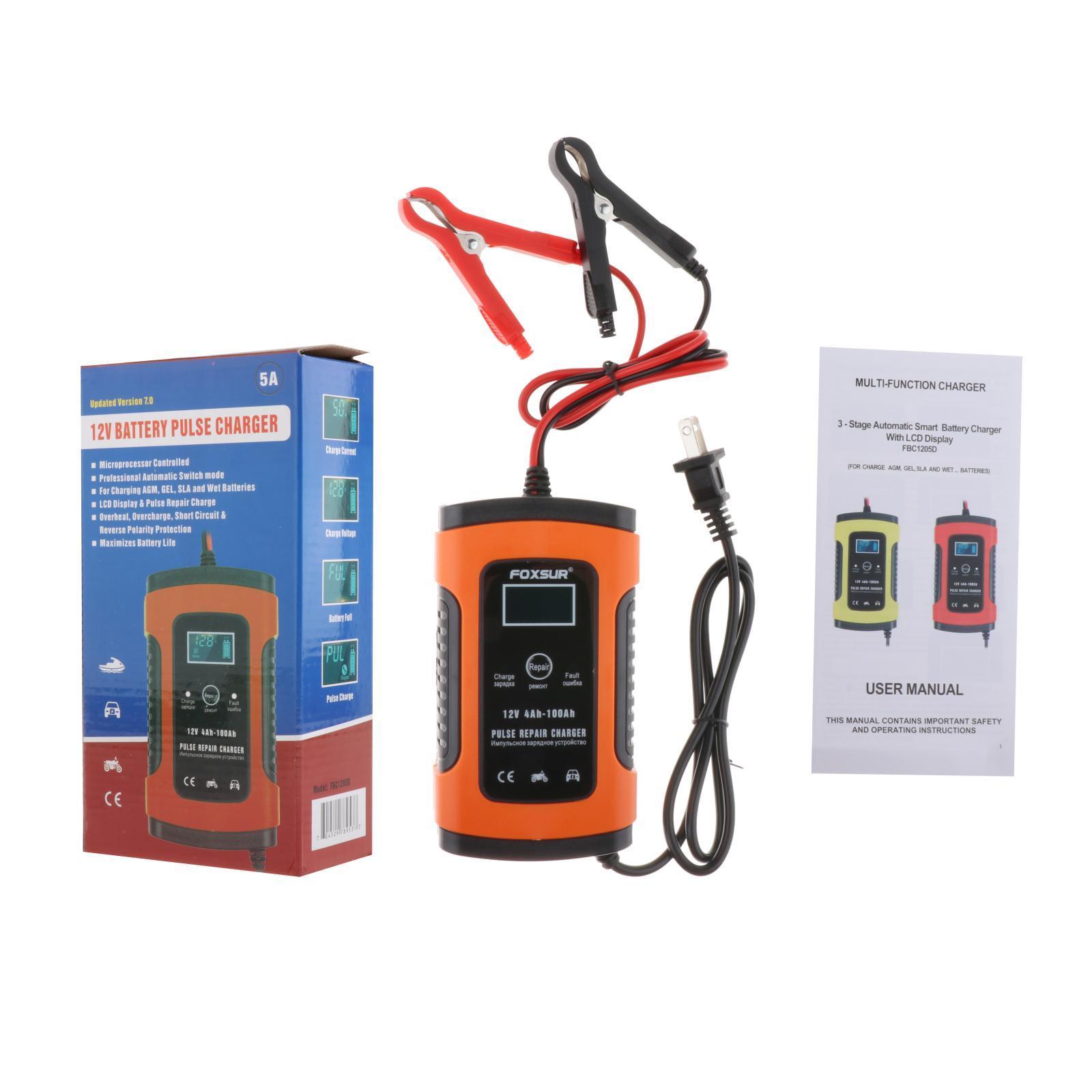 Full Automatic Car Battery 12V 5A DC Amp Power Charging Pulse Repair Charger
