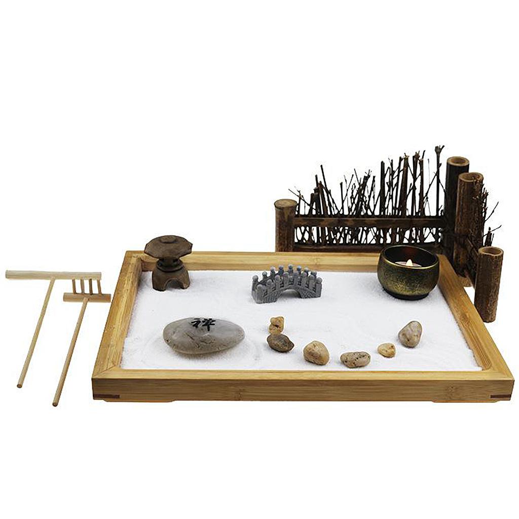Zen Garden Sandbox Ornament Zen Sand Tray Housewarming Gifts for Office