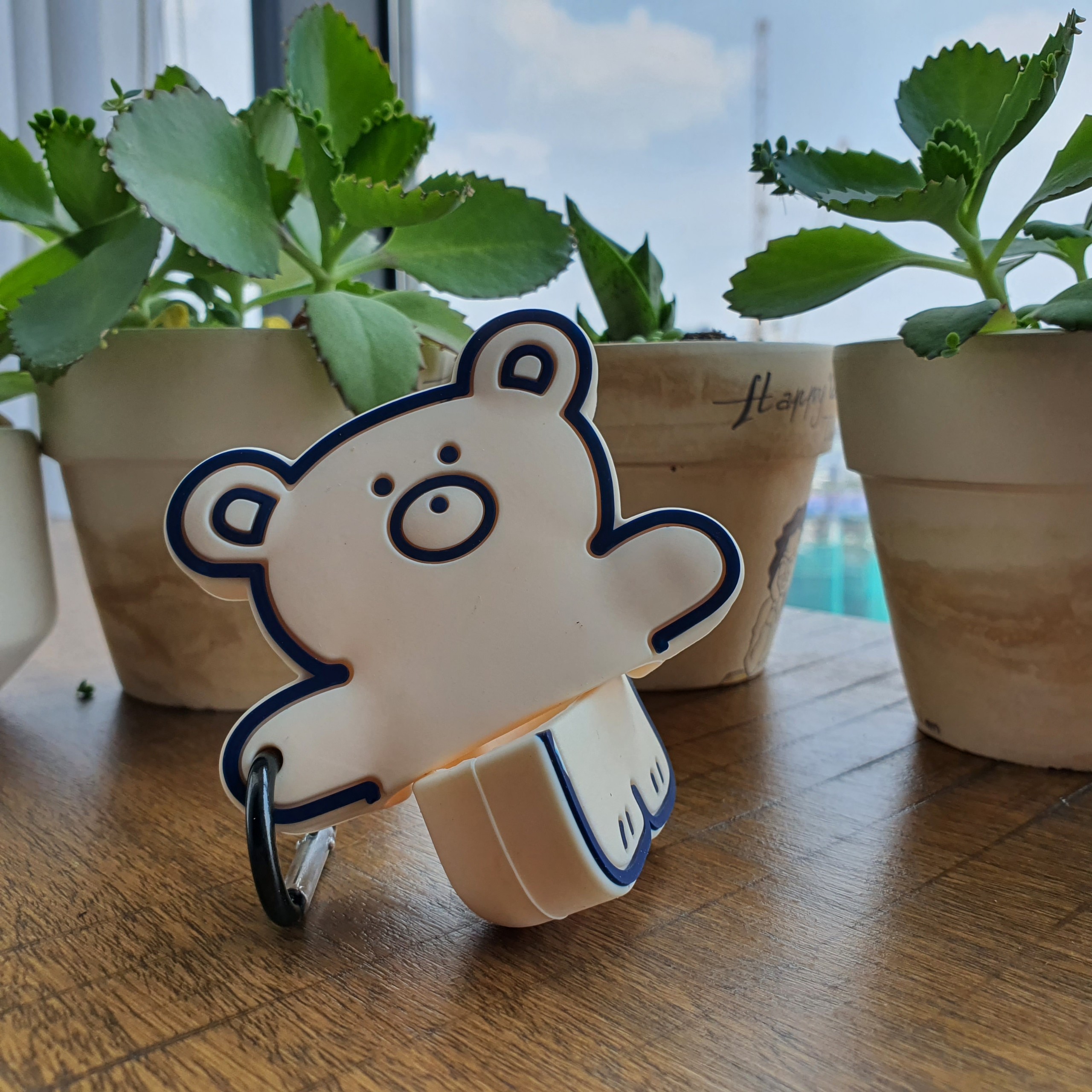 Bao Case Silicon Cho Tai Nghe Apple AirPods 1 / AirPods 2 - Hình Gấu Màu Be